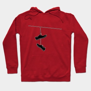 Shoes on a Wire Black Hoodie